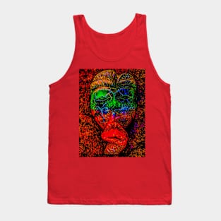 A Bali face mask on dark red background Tank Top